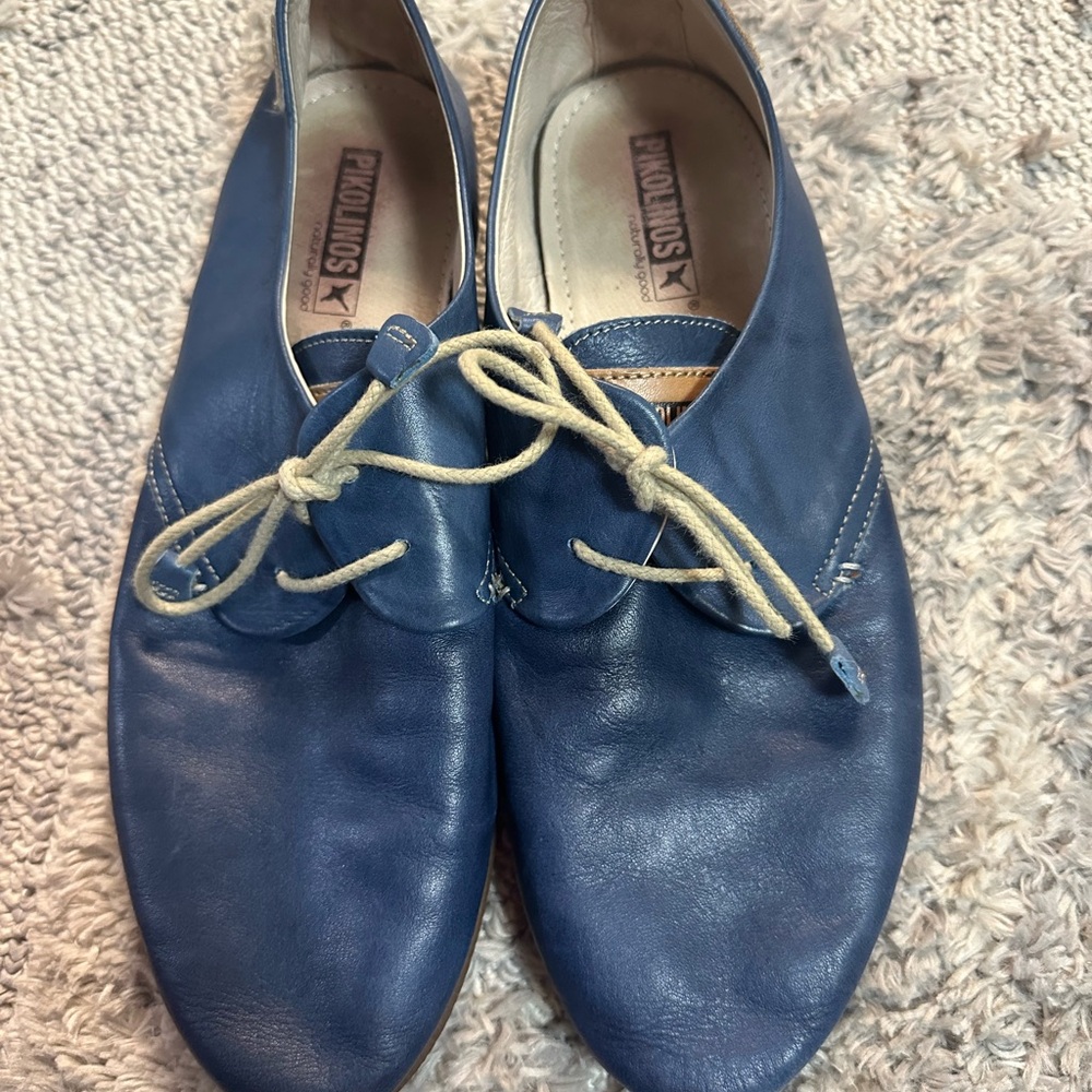 PIKOLINOS Blue Leather Flats